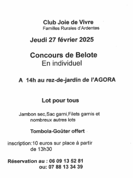 CONCOURS DE BELOTE