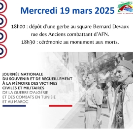 Cérémonie du 19 mars 1962